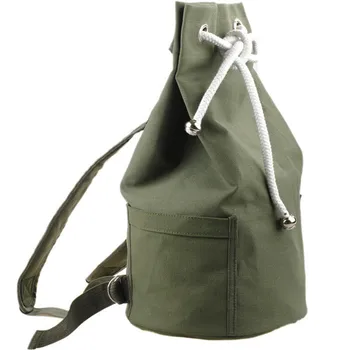 New large capacity men drawstring backpack canvas bucket bag unisex Fashionable concise Backpacks bags