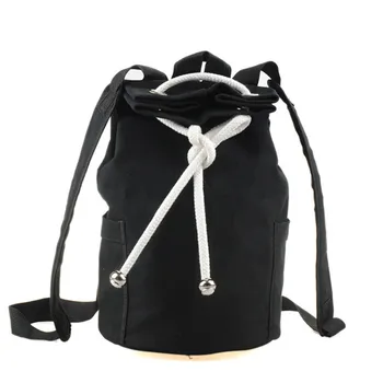 New large capacity men drawstring backpack canvas bucket bag unisex Fashionable concise Backpacks bags