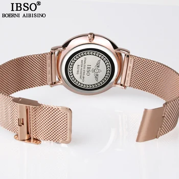IBSO Brand 6MM Ultra-thin Mens Watches 2017 Steel Mesh Strap Quartz Wristatches Fashion Simple Style Watch Men Relogio Masculino