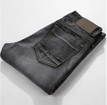 2017 New Men's Jeans Dark Gray Male Fashion Leisure Slim Jeans Brand Men's Clothing