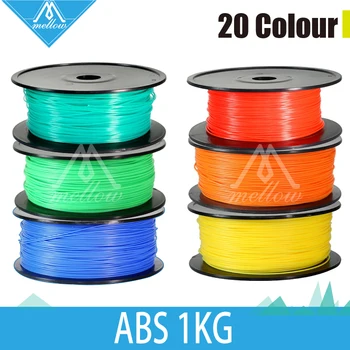 1kg 3d printer ABS filaments 1.75mm/3mm 20 colour plastic Rubber Consumables Material MakerBot/RepRap/UP/Mendel