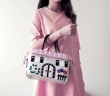 Genuine Leather printing women bag Italy shoulderbag Handbag Retro Handmade Bolsa Feminina Braccialini Ladie mexico bag pink