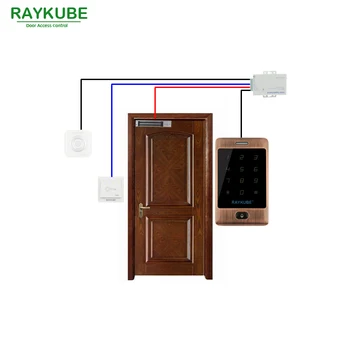 RAYKUBE 125HKz Reader Password Touch Keypad For Door Access Control System RFID Waterproof IPX3 R-T03 Red Bronze