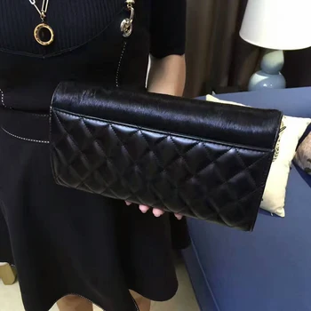 Diamond Lattice Black Ladies Horsehair Luxury Quilted Bag with Chain Famous Brand Chain Bags Plaid Clutch Crossbody Shoudelr Bag