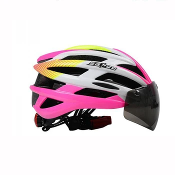 SAHOO New Bicycle Cycling Helmet Integrally-molded Glasses Goggle tt helmet With Magnetic UV Visor Road/MTB Bike Helmet
