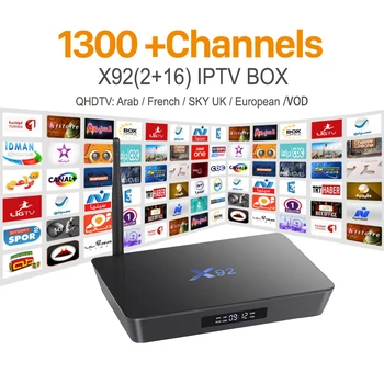 H.265 Europe Arabic French IPTV Channels Android IPTV TV Box S912 X92 2G 16G Support Sport Canal Plus French Iptv Set Top Box