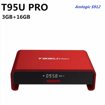 T95U Pro Android 6.0 Smart Box Amlogic S912 Octa-Core 3GB DDR3 16GB EMMC 4K HD2.0 Decoding 2.4G+5G+Bluetooth WiFi Media Player