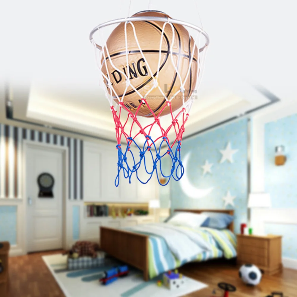 Kids Room Cartoon Basketball Glass Light Pendant Led Bulb E27 Loft Pendant Lamps 110/220V Pendant Lights for Dining Room Modern