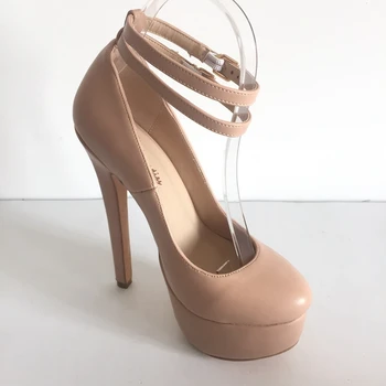 Nude Round Toe Ankle Straps Ladies Pumps Platform Sexy High Heels 2017 Shoes Women Zapatos De Mujer Womens Shoes Heels