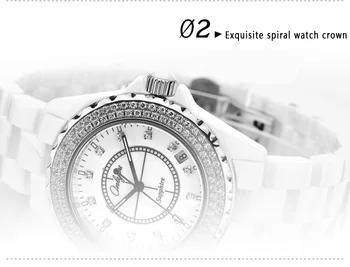 Onlyou Brand Luxury Ceramic Watches Women Men Quartz Watch With Diamond Ladies Dress Watch Party Business Lovers Watch 6902