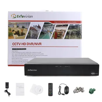 Evtevision 8CH Hybrid 5-in-1 1080P Lite 1080N Realtime CCTV Security DVR Video Recorder Remote Access P2P Fits AHD/TVI/CVI camer
