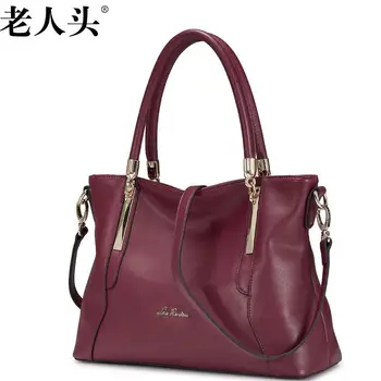 LAORENTOU New women handbags famous brands quality fashion Casual women tote leather bag women Genuine Leather handbags