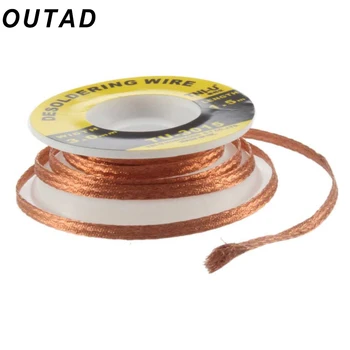 New 1Pc Security 5 ft. 3 mm BGA Desoldering Wire Braid Solder Remover Wick Soldering Accessory Metal Color Tin TU-3015