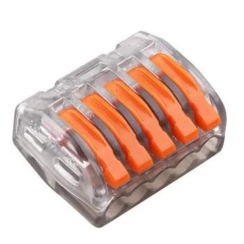 Wago 10pcs transparent Universal Fast Wire Wiring Connector 5 Pin mini wire connector Conductors Terminal Block 32A