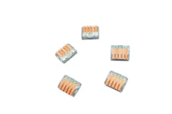 Wago 10pcs transparent Universal Fast Wire Wiring Connector 5 Pin mini wire connector Conductors Terminal Block 32A