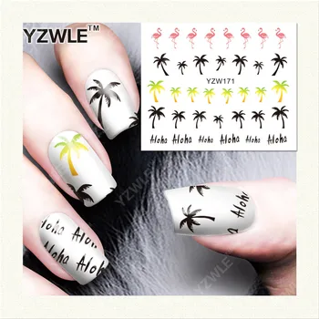 YZWLE 1 Sheet DIY Decals Nails Art Water Transfer Printing Stickers Accessories For Manicure Salon (YZW-171)