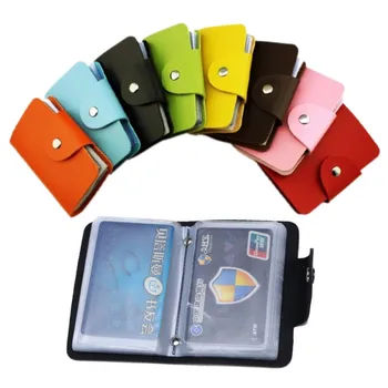 24Bit 2sided Credit Card Holder waterproof plastic card sets Multicolor Business card pack Bus Card bag women purse men wallet
