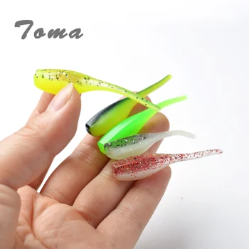 TOMA 30pcs/lot 50mm/1g Mini Fish Soft Lures Fishing Bait 2016 New Artificial Loach Swimbait Fishing Lures Fishing Tackle