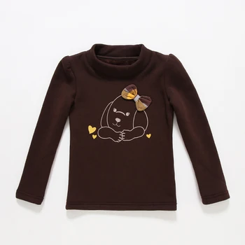 T100 Girls T-shirts Long Sleeve T-shirts Cotton Kids Baby Clothes 2017 T-shirt For Girls Turtleneck Brand T-shirts for children
