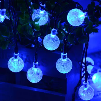20ft 30 LED Crystal Ball Solar Powered lederTEK Brand Most Popular Globe Fairy Lights for Outdoor Garden Christmas Decoration