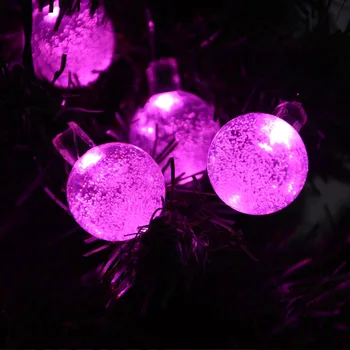 20ft 30 LED Crystal Ball Solar Powered lederTEK Brand Most Popular Globe Fairy Lights for Outdoor Garden Christmas Decoration