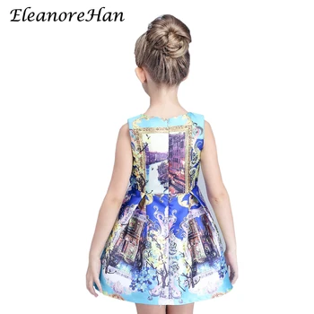 Brands 2016 New Europe Summer Kids Children's Ceremony Girl Dress Princess Dresses for girls Clothes Costumes 4-14