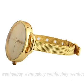 2017 Fashion Golden Ladies Watch Luxury Full Mesh Steel Quartz Women's Watch Brand Female Bracelet watches Relogio Feminino