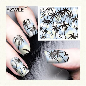 YZWLE 1 Sheet DIY Decals Nails Art Water Transfer Printing Stickers Accessories For Manicure Salon (YZW-167)