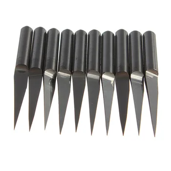 10Pcs/Set 0.1mm 10 Degree Carbide PCB Acrylic ABS Copper Engraving CNC Bit Router Tool Electronic tools Accessories