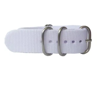 New Watchband 18mm 20mm Nylon Nato Watch Band White Solid color Zulu Nylon Watch Band Straps