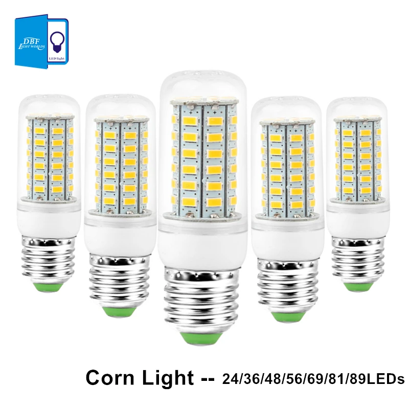 DBF]E27 LED Lamp 220V 240V LED Light Corn Bulb SMD5730 Lamp LED Bulbs 24/36/48/56/69/81/89LEDs Home Decorated Chandelier Lights