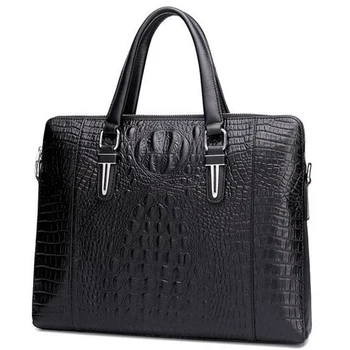 Senkey style Genuine Leather man bag 2016 new fashion Crocodile Briefcase Messenger bag men's casual shoulder computer bag
