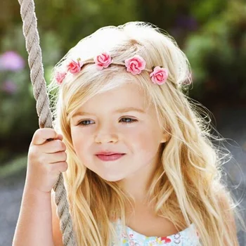 Newborn Flower Headband Mini Rose Flowers Headbands Summer Style Kids Headwear Hair Band accessories for Photography props