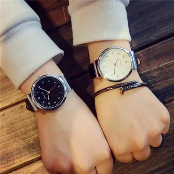 Classic Silver Stainless Steel Shell PU Leather Japan Movt Quartz Dress Wrist Watch Wristwatches for Men Male Women