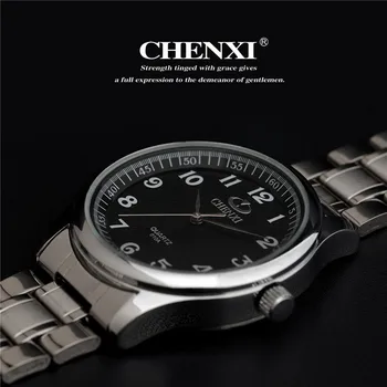 Sale Relojes for men Black and White dial silver bracelet classic watches men CHENXI CX-010A men full steel watch