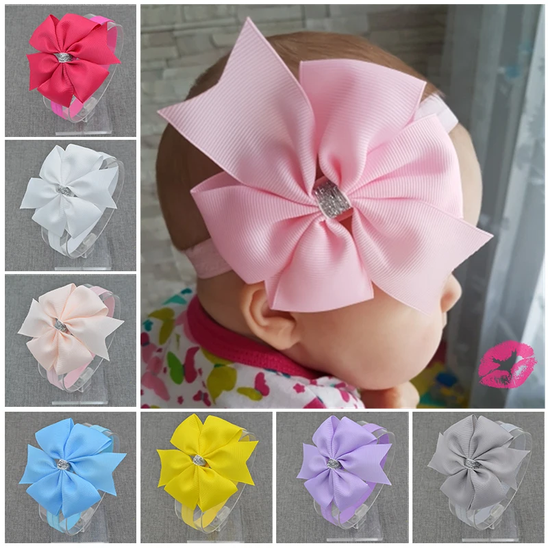 NEW Floral Headband Silver ribbon bow Bow knot Hairband Hair Weave Band kids Lovely Accessories Gifts