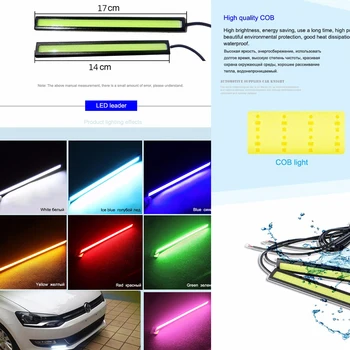 Car-styling 1X Waterproof Ultra-thin COB Chip LED Daytime Running Light DIY DRL Fog Light Lamp Source Car Styling AJ