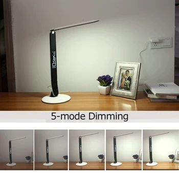 YAGE 5919 Desk Lamp Led Table Lamp Book Light for Reading office desk lamp Touch On / Off Thermometer and Calendar function