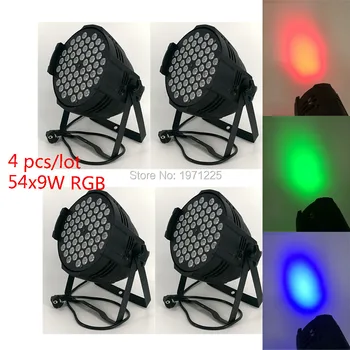 4pcs) Eyourlife 54x9W RGB LED PAR CAN Stage Effect Light Auto DMX512