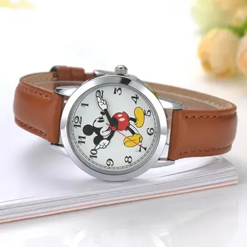 New Mickey mouse cuties waterproof watch clever boy girl love black red wristwatch Student young sports DISNEY brand 11027 clock