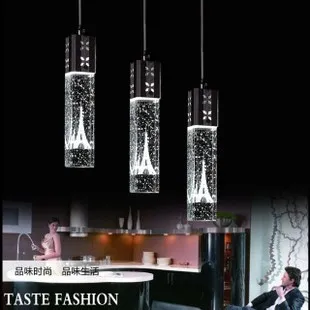 Modern brief crystal LED pendant light fixture home deco Paris iron towel inside aluminum pendant lamp