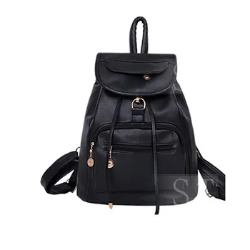Bolsas Mochila Feminina 2017 New Black Pu Leather Women's Backpack Fashion Brand backpack Female School Backpacks W0157