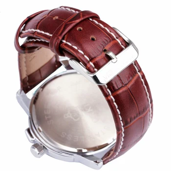 MG.Orkina Casual Man's Relogio Masculino Quartz Day Wrist Watch PU Leather Strap Watches Gift Box