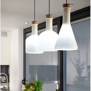 Modern American style white magic bottle pendant light e27 lamp holder for dining room and restaurant