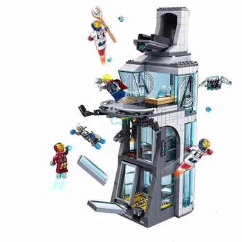 Marvel Avengers Iron Man building block Attack On Tower assemblage bricks model IronMan Base compatible with