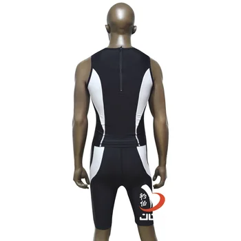 JOB Black Lycra sleeveless ironman triathlon wetsuit one piece bodysuit plus size maternity swimwear rashguard men