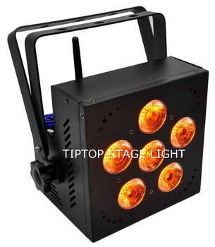 TIPTOP TP-G3043-6IN1 6X18W Lithium Battery 10000MAH Tyanshine Stage Led Par Light 25 Degree Lens RGBWA UV 6IN1 Color Phone App