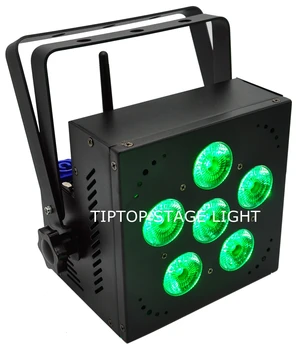 TIPTOP TP-G3043-6IN1 6X18W Lithium Battery 10000MAH Tyanshine Stage Led Par Light 25 Degree Lens RGBWA UV 6IN1 Color Phone App