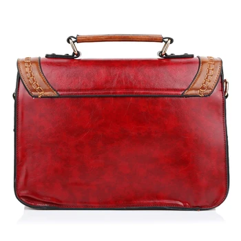 PU Leather British Style Vintage Briefcase Bag Ladies Shoulder Bags Retro Women Postman Bag Mori Girl Handbags