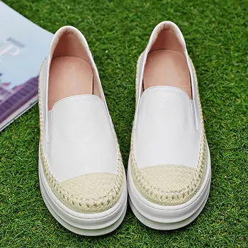 2017 Promotion New Big Size 42 Shoes Woman Slip On Loafers Flats Spring Autumn Platform Espadrilles Fashion Ladies Creepers
